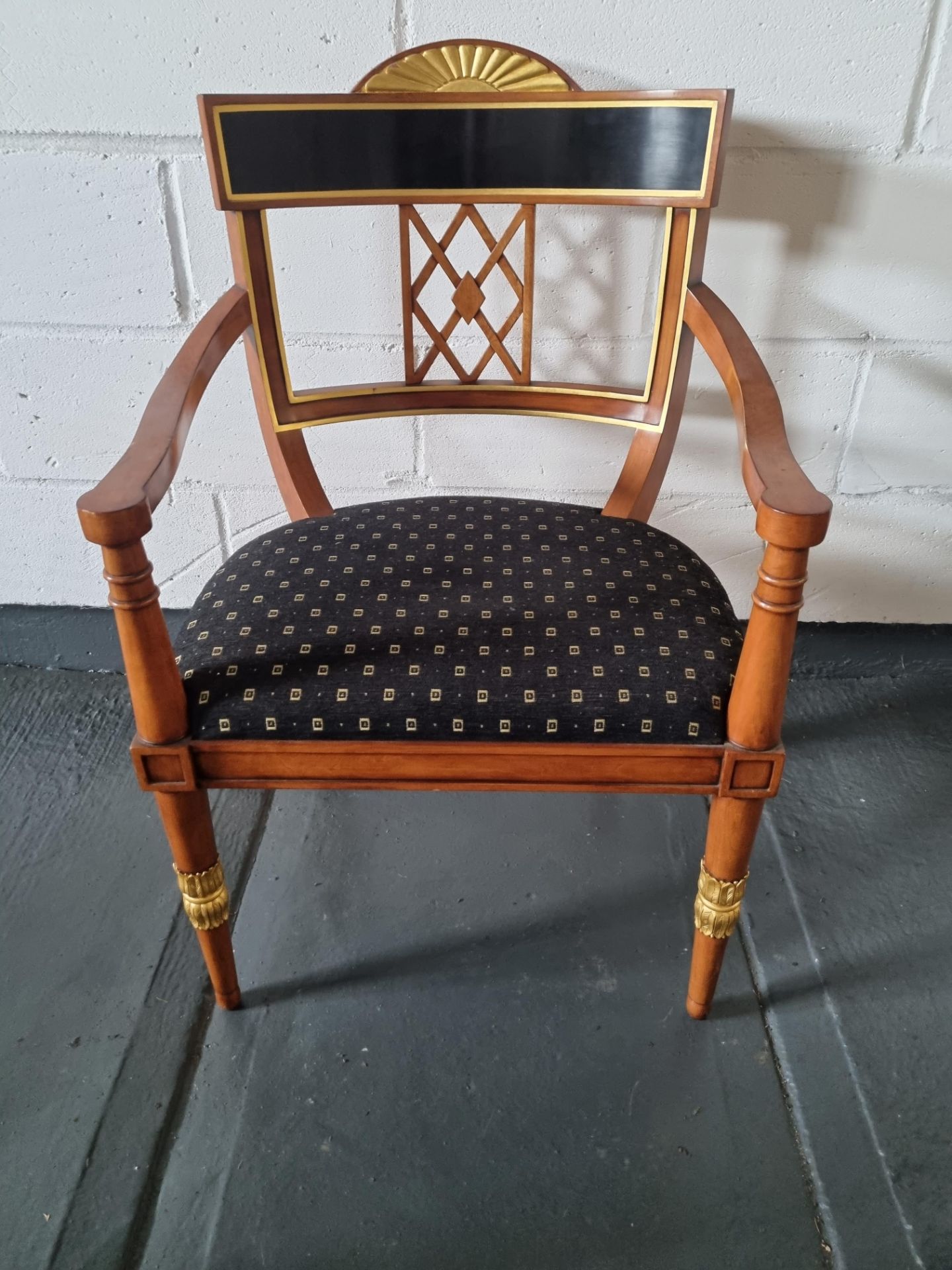 Arthur Brett Russian Arm Chair Bespoke Blue Upholstery Russian-Style Arm Chair A Stunning Cherrywood - Bild 3 aus 4