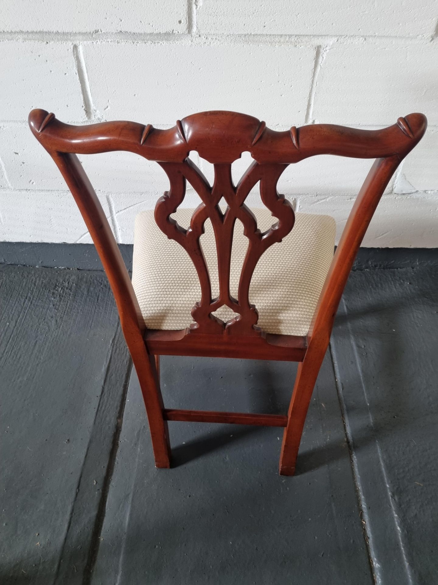 Arthur Brett Georgian-Style Dining Side Chair With Bespoke Cream Upholstery Beautifully Proportioned - Image 2 of 5
