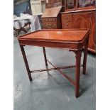 Arthur Brett Mahogany End Table In X Antique Finish Chippendale-Style With Low Gallery And Pierced