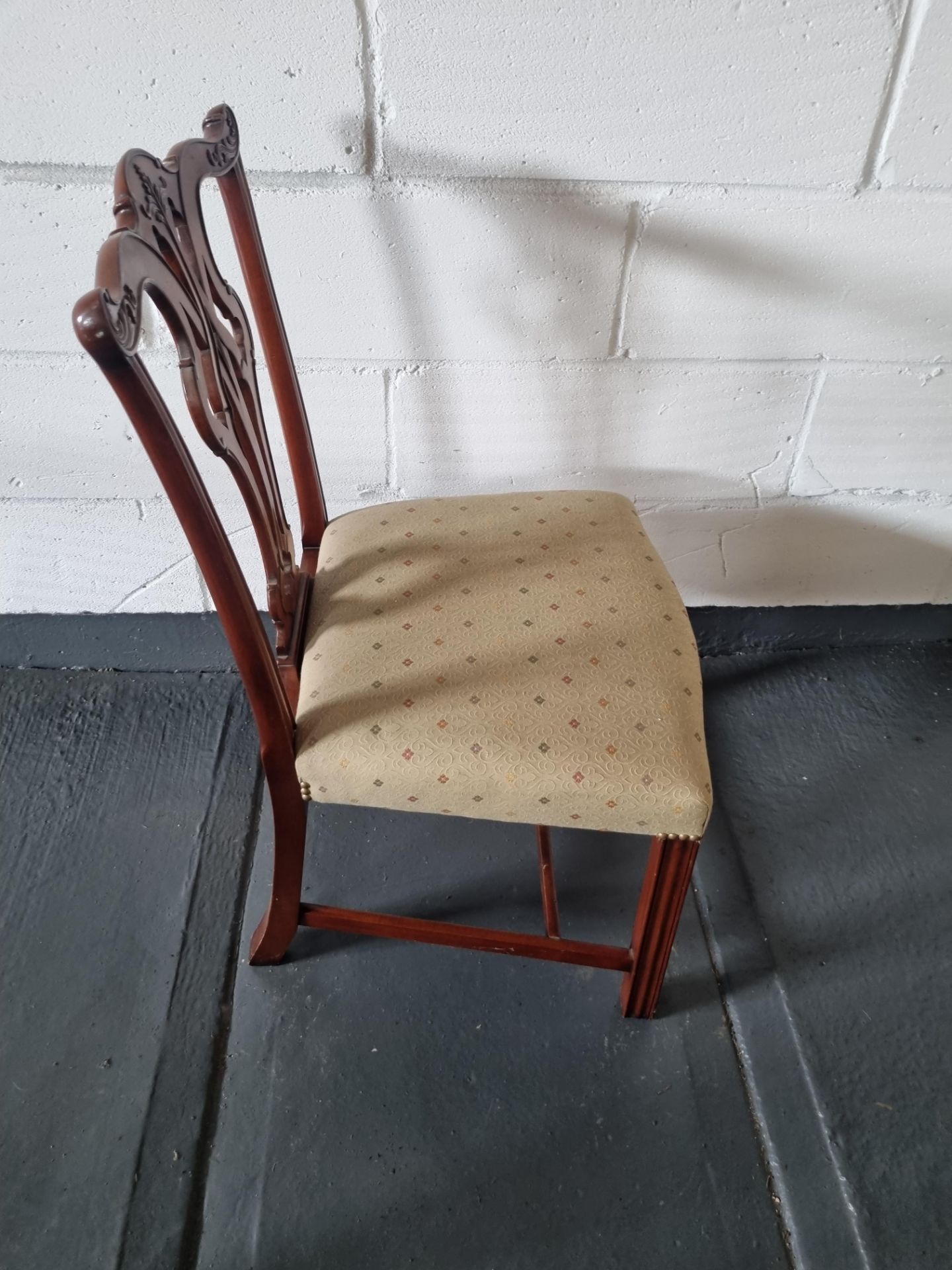 Arthur Brett Georgian-Style Dining Side Chair With Bespoke Cream Upholstery Beautifully Proportioned - Bild 5 aus 5