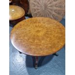 Arthur Brett Mahogany circular dining table on single pedestal with five legs on brass claw feet