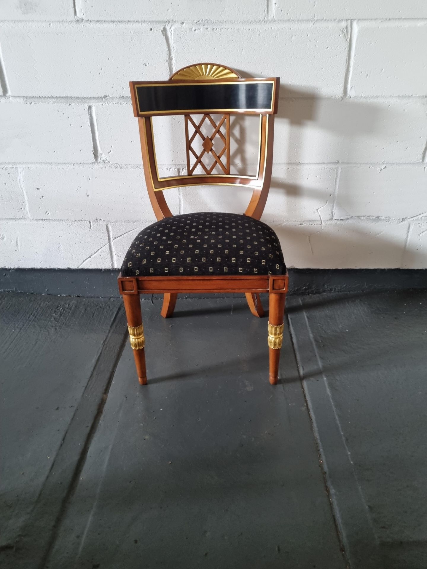 Arthur Brett Russian Side Chair Bespoke Blue Upholstery Russian-Style Dining Chair A Stunning