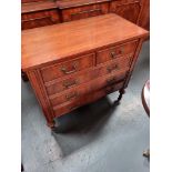 Arthur Brett Mahogany Bedside Chest with 5 drawers finished with brass handles Height 70.5cm width