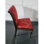 Arthur Brett Ebonised & Gilt Side Chair In bespoke Red Upholstery Regency-Style Upholstered Back