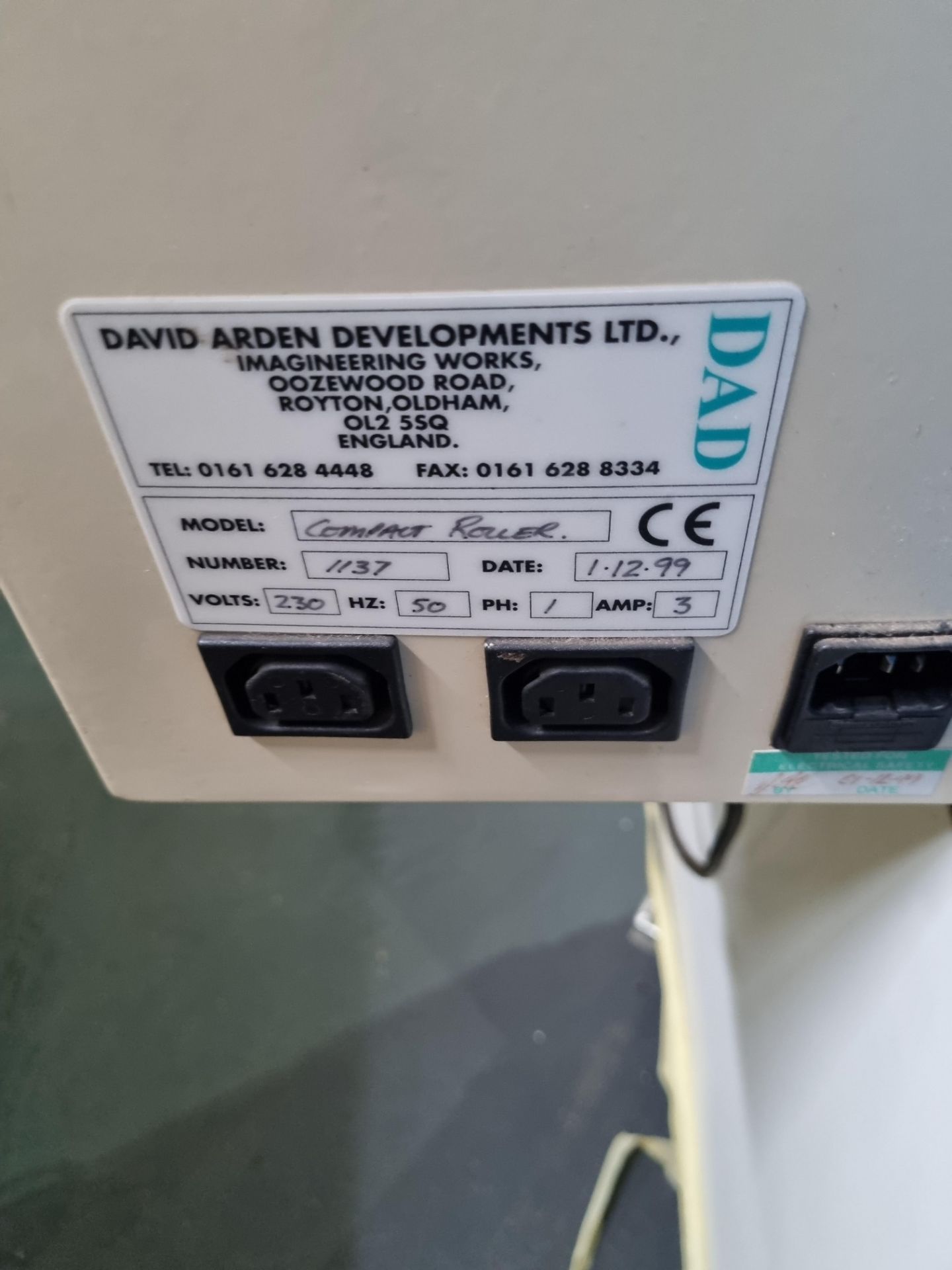 DAD (David Arden Developments Ltd) Trumeter Compact Roller No 1137 date 1/12/1999 - Bild 4 aus 5