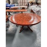 Arthur Brett Mahogany Extending Circular Dining Table with large circle to centre on pedestal with