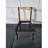 Arthur Brett Ebonised & Gilt Side Chair In bespoke Red Upholstery Regency-Style Upholstered Back