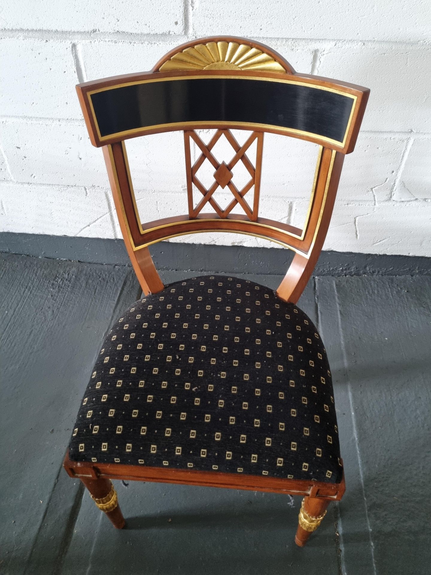 Arthur Brett Russian Side Chair Bespoke Blue Upholstery Russian-Style Dining Chair A Stunning - Image 3 of 6
