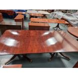 Arthur Brett Special Cuban Mahogany Two Pedestal One Leaf Dining Table Height 75cm Width 309cm Depth