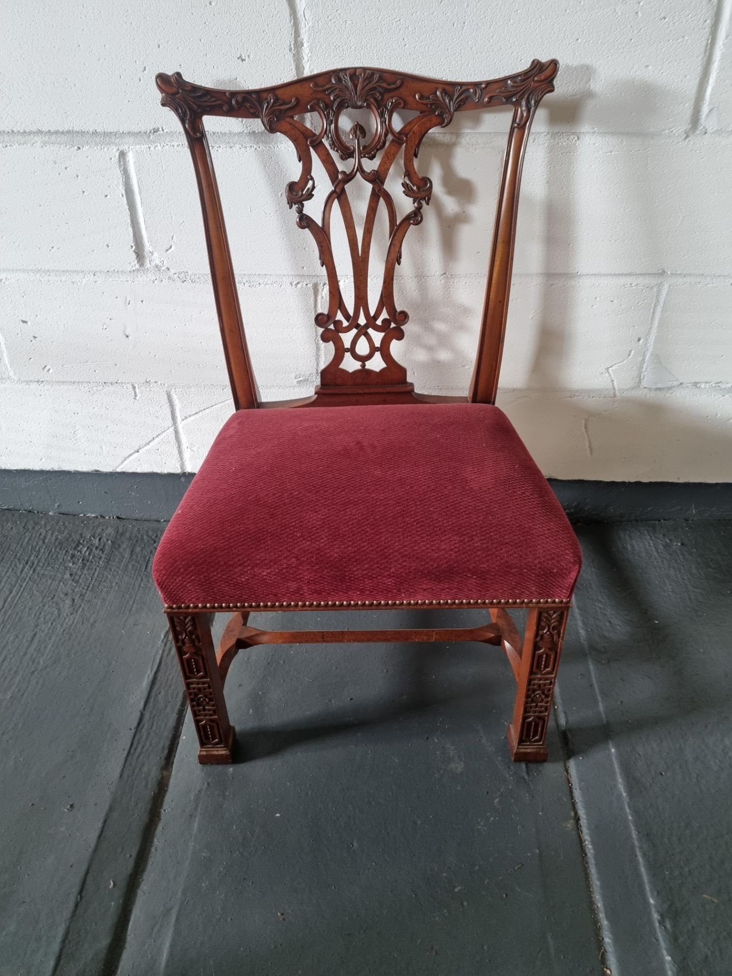 Arthur Brett Mahogany Dining Side Chair With Subtly Carved Detail To Back And Front Legs With A