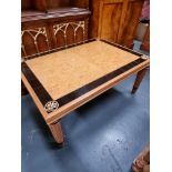 Arthur Brett Burr Maple coffee table with tapered legs Height 45cm Width 105cm Depth 76cm