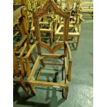 4x Arthur Brett Unupholstered Gothic style chair Height 118cm Width 58cm Depth 69cm