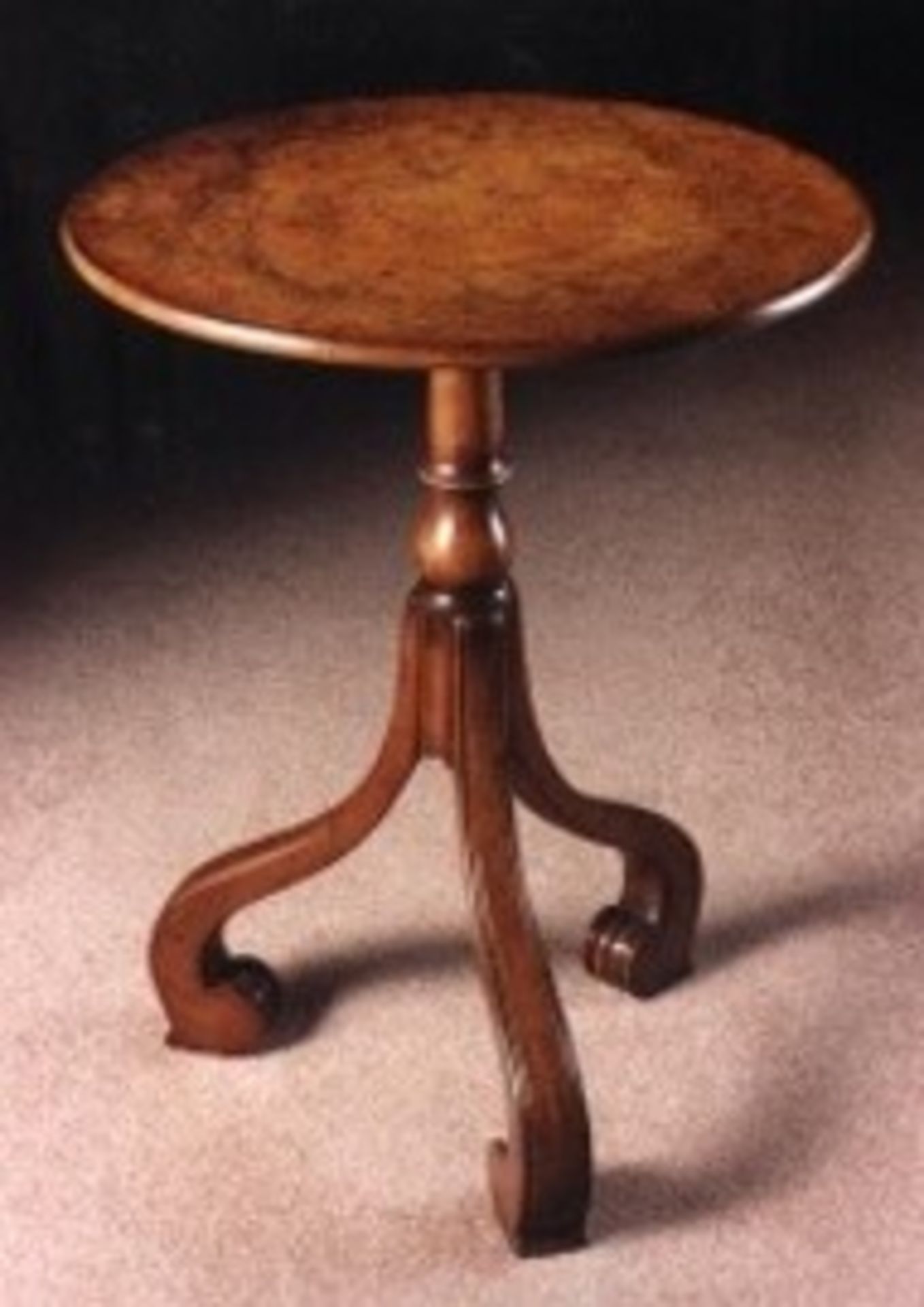 Arthur Brett Burr Walnut Occasional Table In X Antique Finish this highly unusual piece is