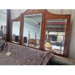 Arthur Brett curved hinged dressing table mirror Height 66cm Width (Overall) 108cm