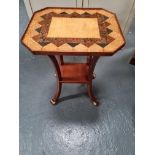 Arthur Brett Regency style occasional table this small and elegant table features a colourful inlaid