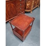 Arthur Brett Mahogany Two Tier End Table With Two Drawers, Modelled From The Lower Section Of A