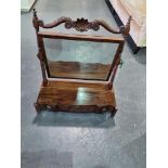 An Irish Regency Mahogany Dressing Mirror Circa 1820 (Mirror holding base cracked) Height 68cm Width