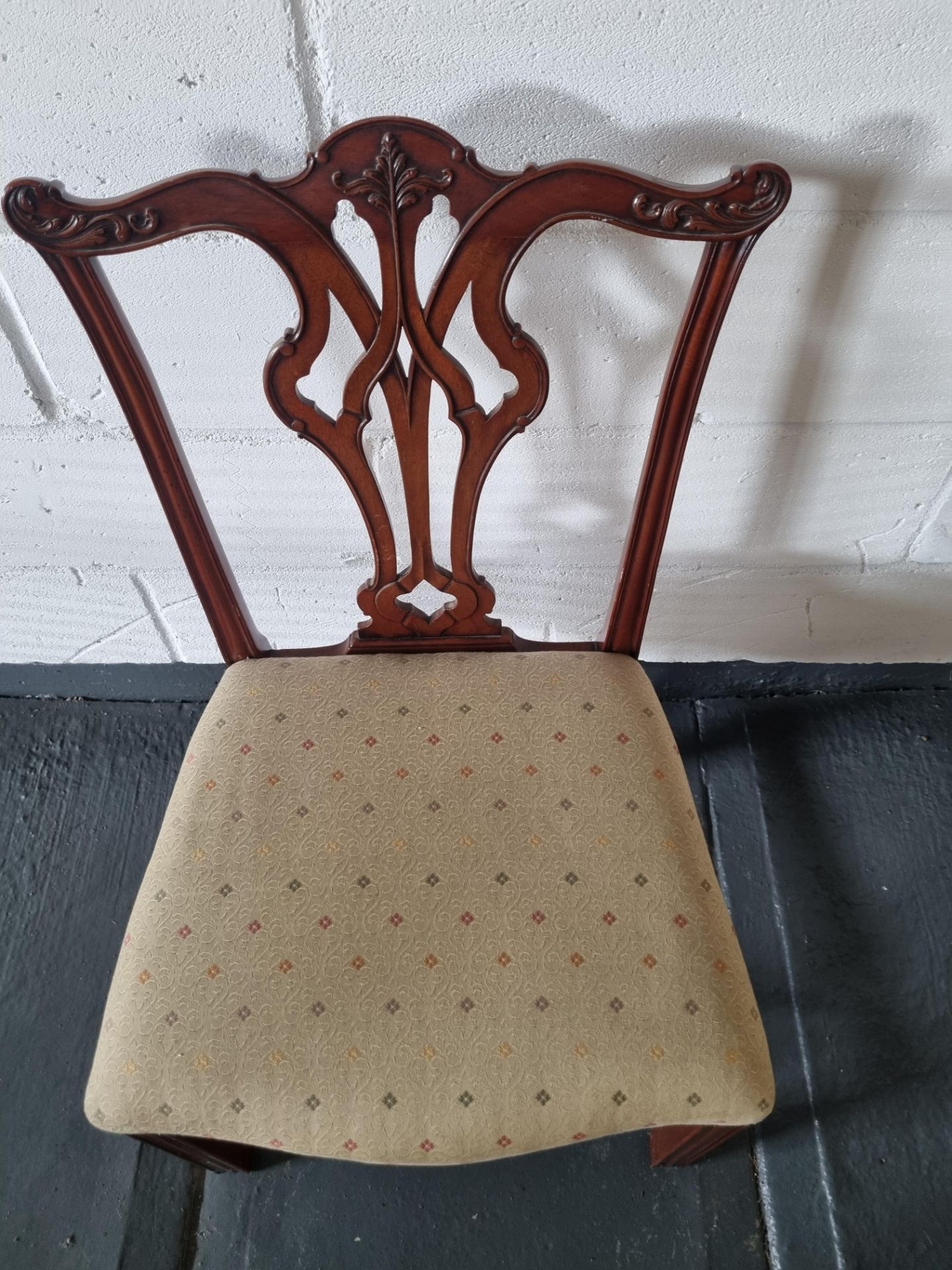 Arthur Brett Georgian-Style Dining Side Chair With Bespoke Cream Upholstery Beautifully Proportioned - Bild 4 aus 5