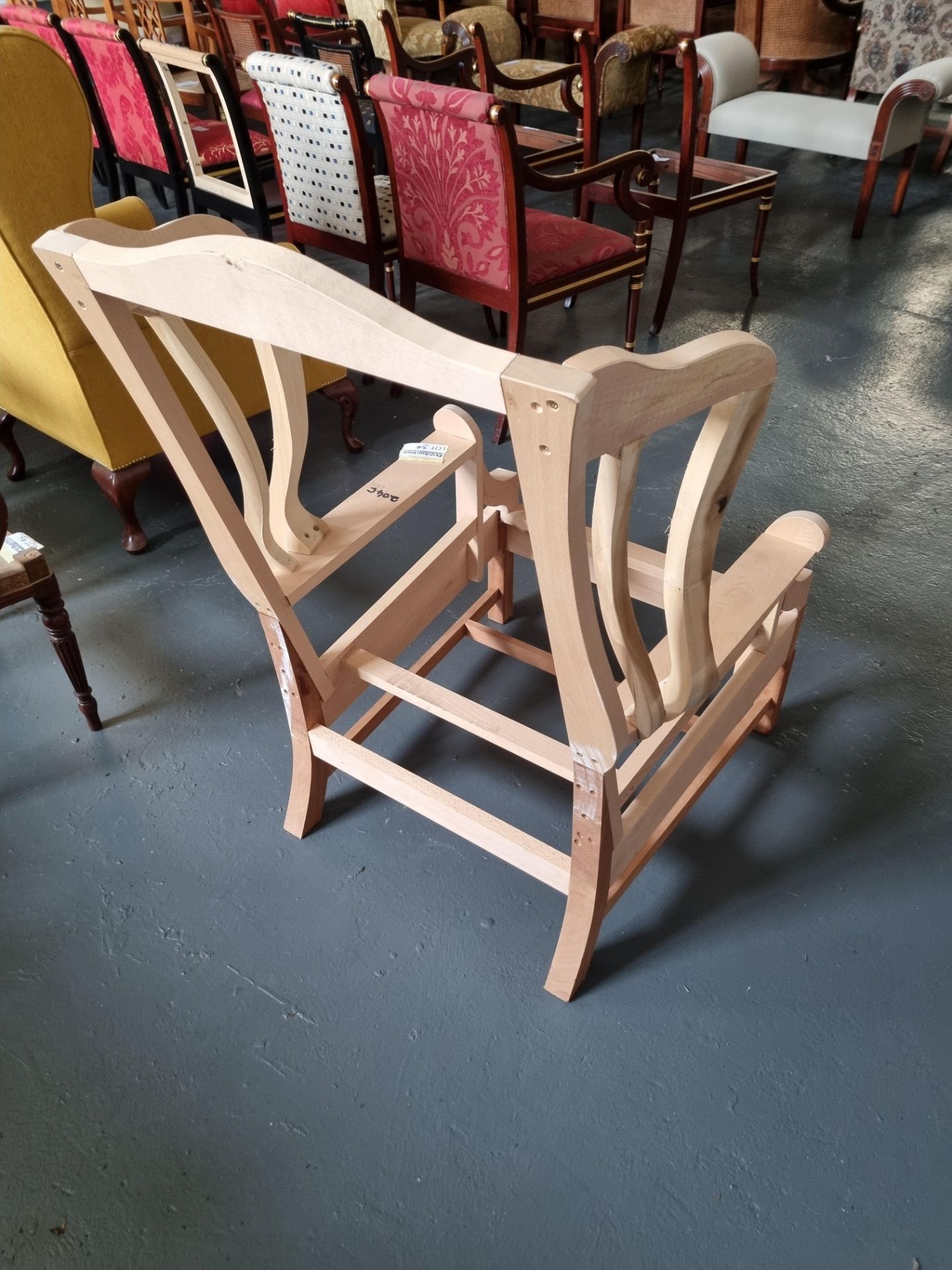 Arthur Brett Framework for Small Master Wing Chair (dimensions are what they will be roughly once - Image 2 of 3