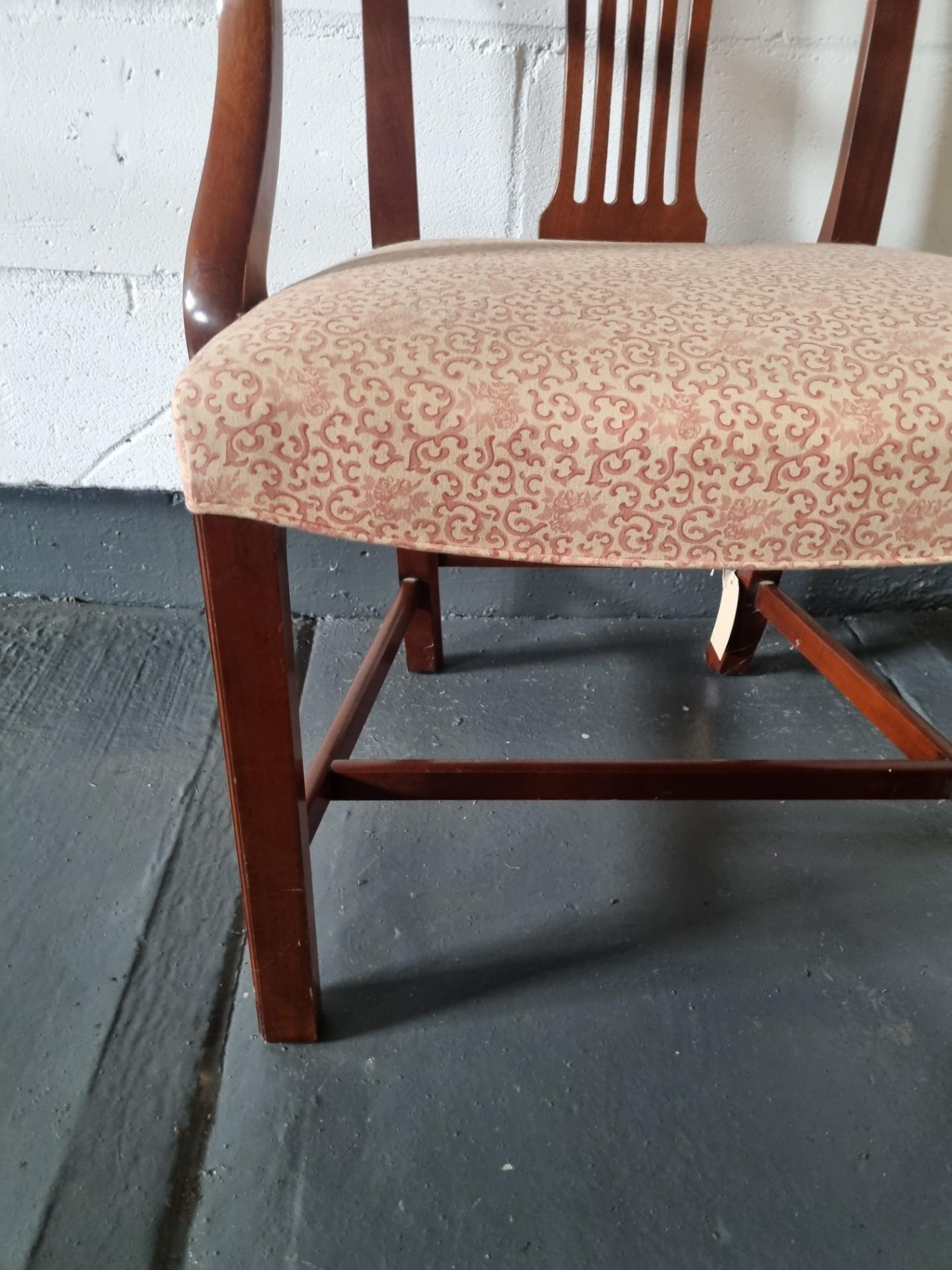 Arthur Brett Mahogany Dining Arm Chair With Spindle Detail To Back And Carved Tapered Front Legs - Image 3 of 5