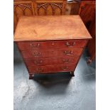 Arthur Brett Sheraton style mahogany chest of drawers Height 72cm Width 74cm Depth 34cm