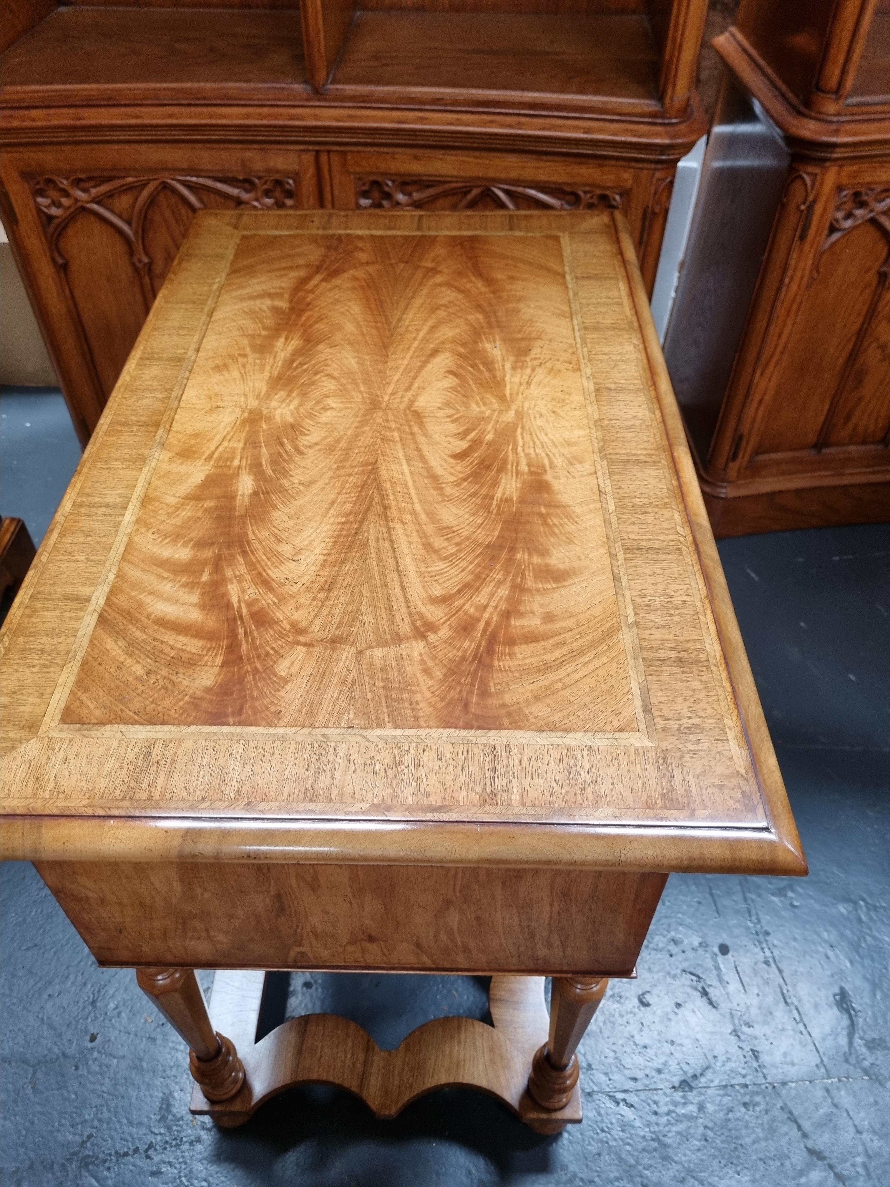 Arthur Brett William & Mary style Walnut Low Boy with 3 drawers with amazing carvings down the - Image 4 of 4