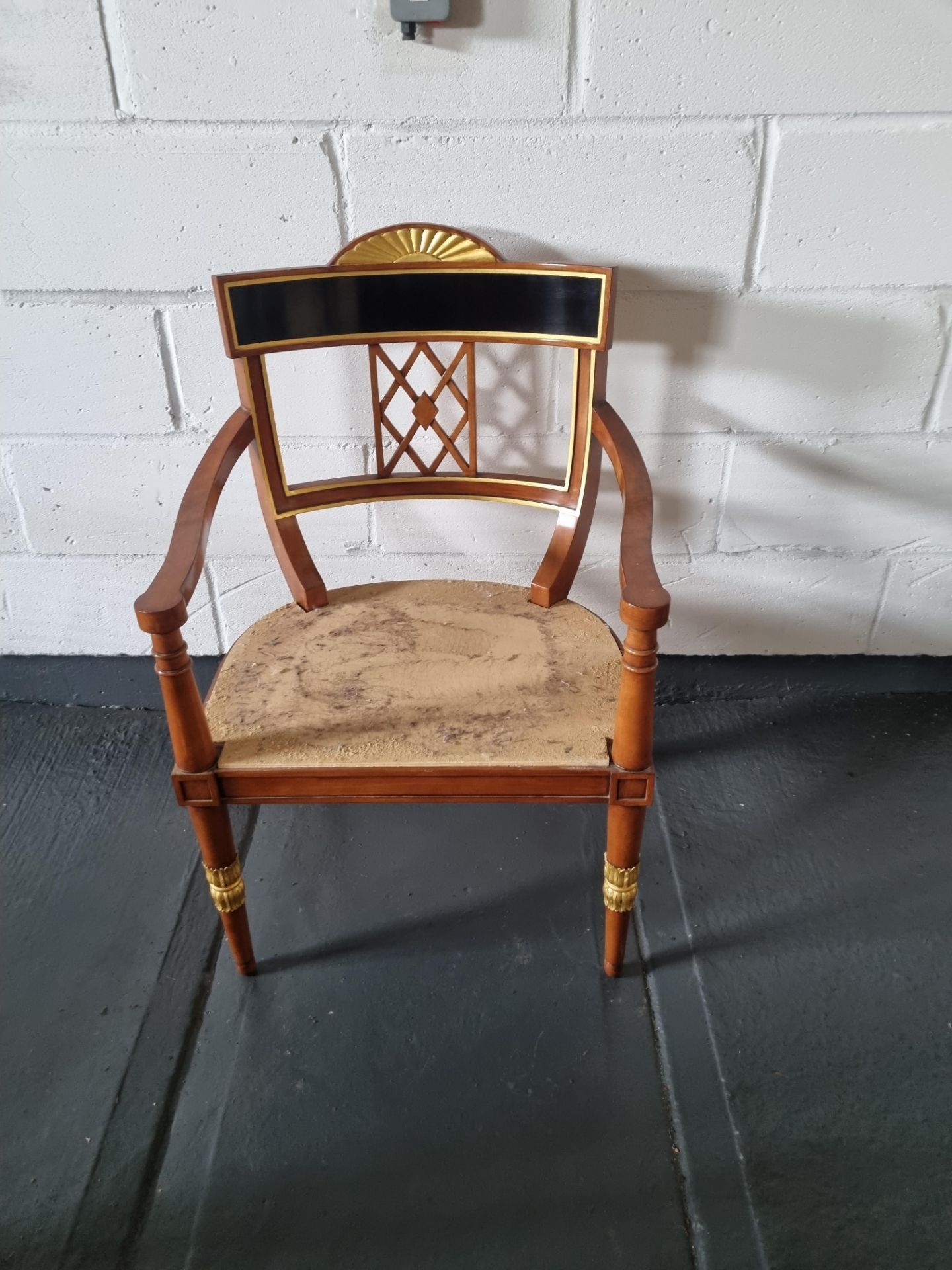 Arthur Brett Russian Arm Chair unupholstered Russian-Style Arm Chair A Stunning Cherrywood Dining - Image 4 of 4