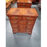Arthur Brett walnut bachelor chest in X Antique Finish based from the Queen Anne Period with