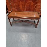 Arthur Brett Mahogany Coffee Table In X Antique Finish Chippendale-Style Mahogany Cut-Corner