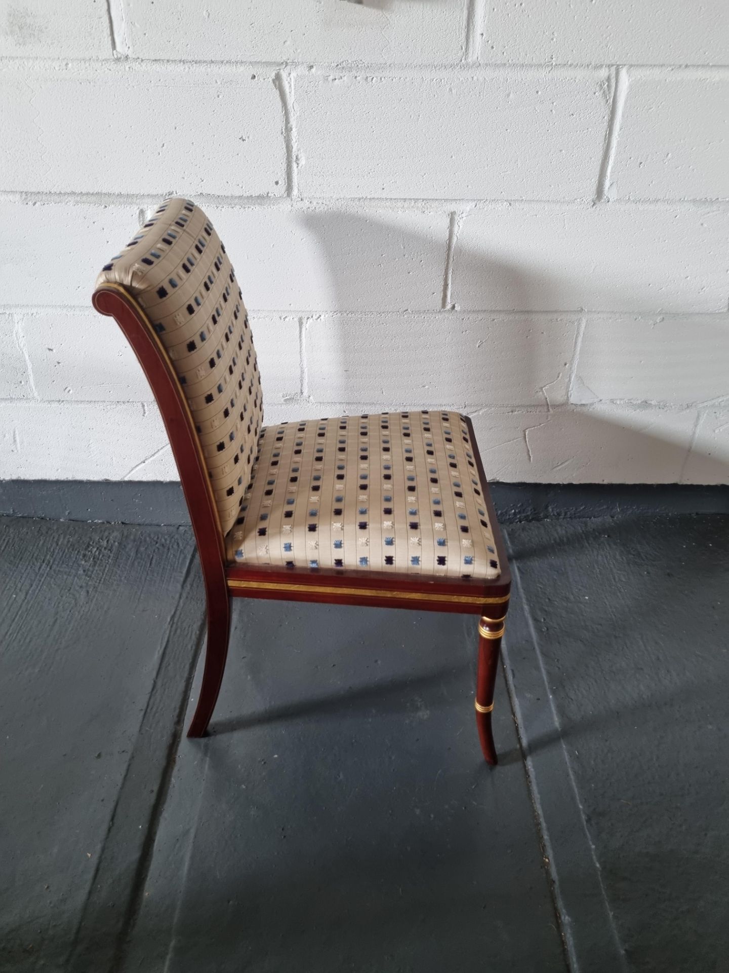 Arthur Brett Rosewood Side Chair Bespoke Beige Upholstery Regency-Style Rosewood Colour & Gilt - Image 6 of 6