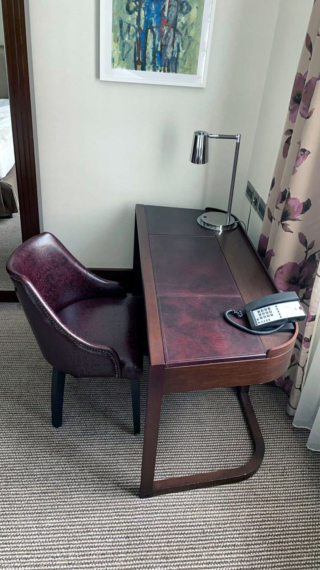 Walnut Veneer Desk By David Salmon Operational Drawers And cupboard for a room Dometic Minibar Hipro