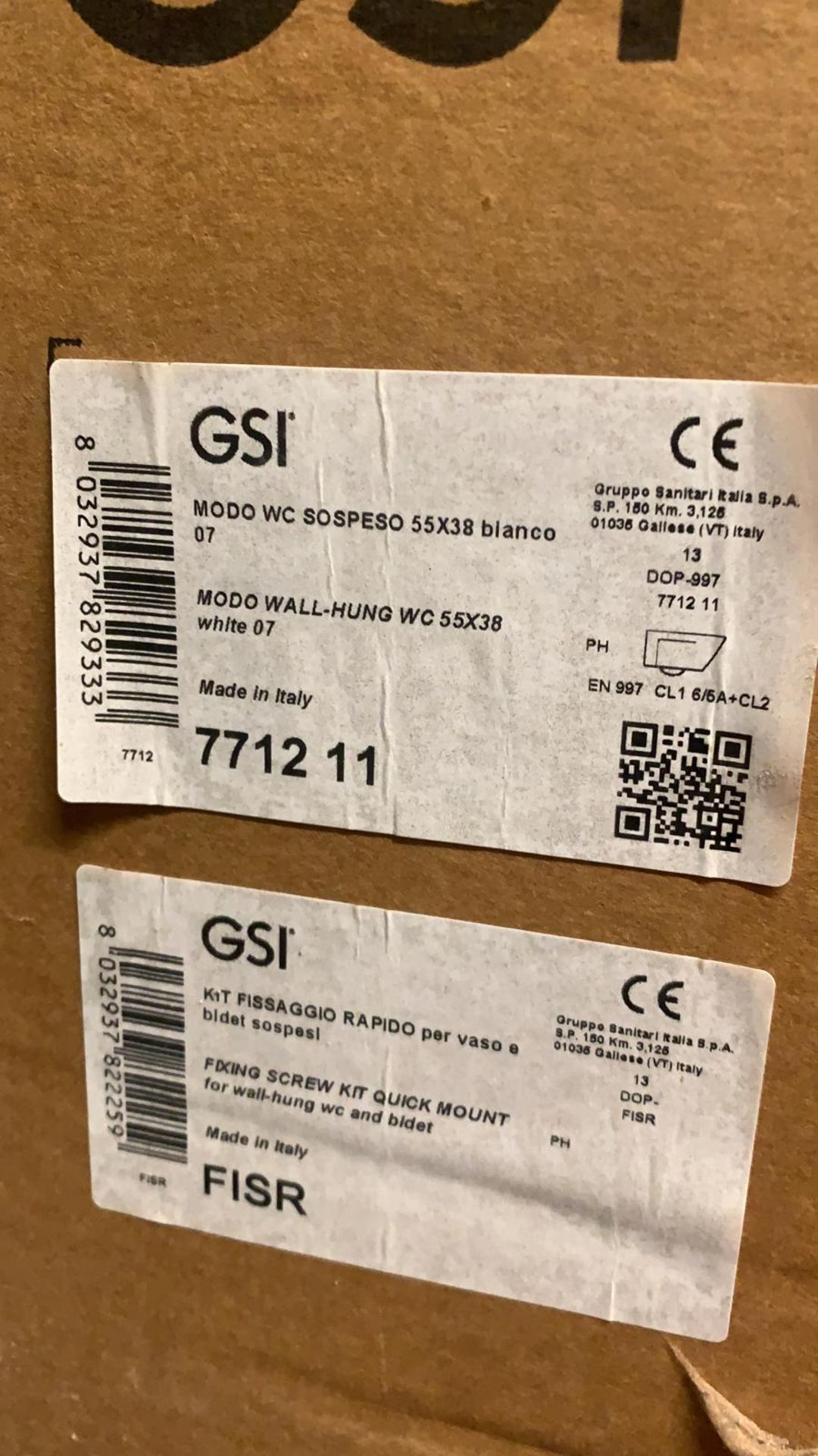 4 x GSI Ceramica Italy 7712-11 Modo WC Sospeso 55 x 38 white wall hung toilet pan (This lot to be - Image 2 of 2