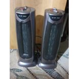2 x Fan Heater With Overheat Protection - 2kW Tower fan heater with wide angle oscillation, two heat