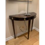 Mahogany demilune console table 90 x 40 85cm