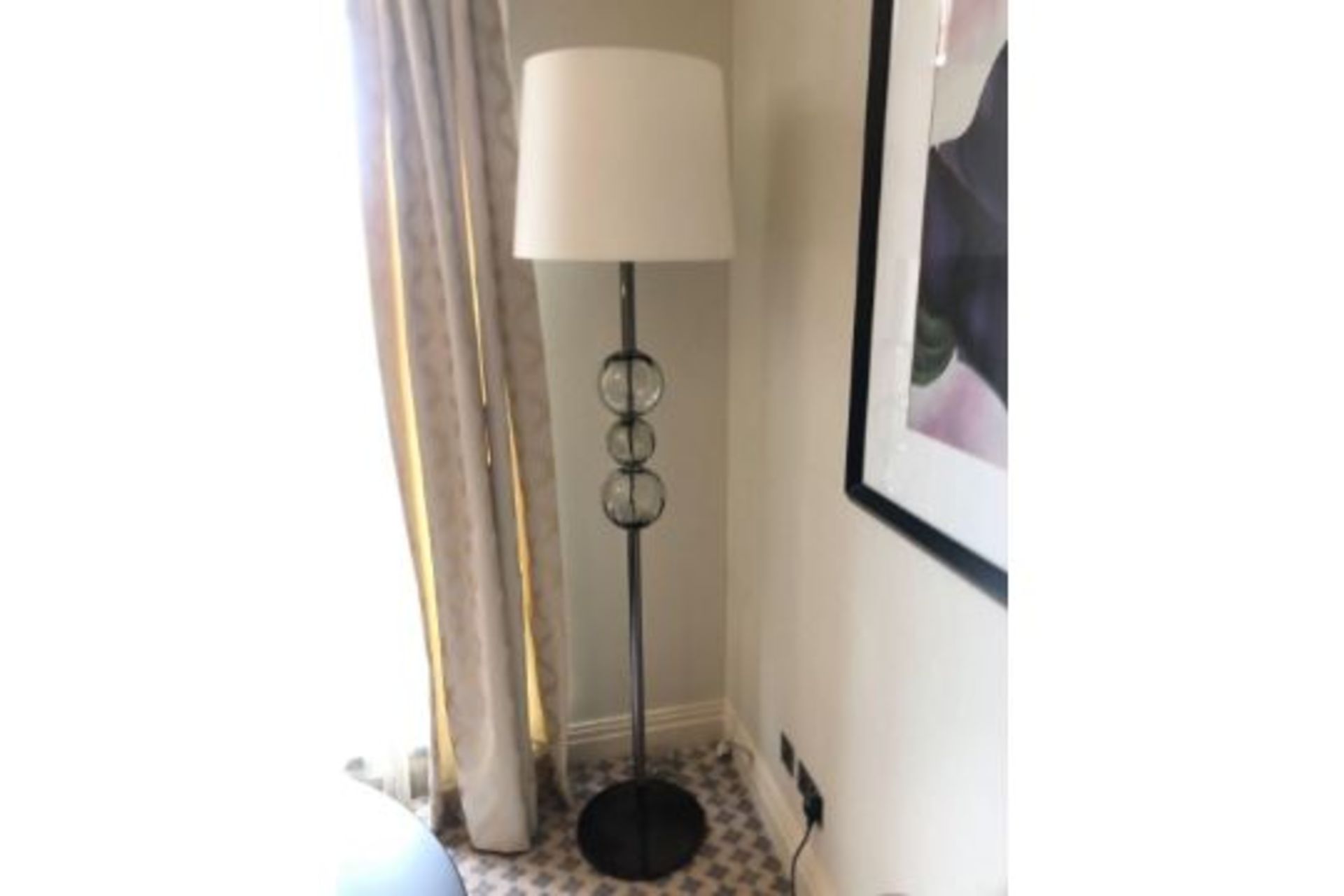 A Pair of Barovier Toso 5577 Marta Floor Lamp Spheres Featuring A Bark Effect Texture Are The
