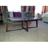 Kravetz Polished Marble Oval Coffee Table 140 X 50 X 44cm