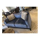 Medea Italy Upholstered velvet Quilted Two Seater Sofa Blue 170 x 80 x 67cm
