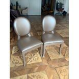 A pair of Smania Italy upholstered Leather side chair gold 52 x 45 x 95cm