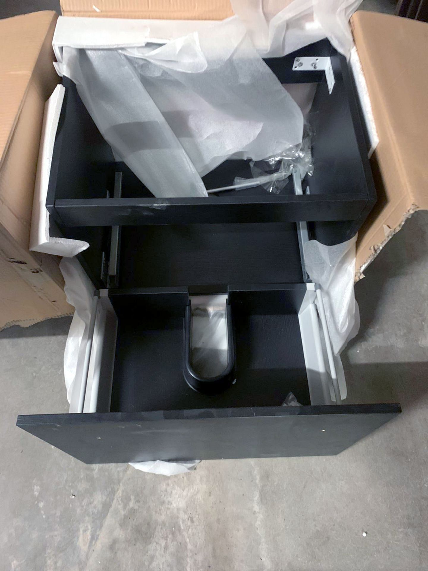 6 x WAW CV600 black vanity sink drawer unit (This lot to be collected from Kensington venue) - Image 2 of 3