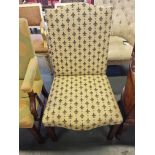 Arthur Brett Mahogany Dining Side Chair With Cream/Grey Upholstered Seat And Back Height 107cm Width