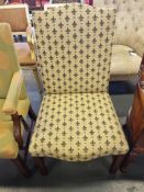 Arthur Brett Mahogany Dining Side Chair With Cream/Grey Upholstered Seat And Back Height 107cm Width