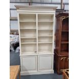 Arthur Brett Open Bookcase In Cream With Gold Detail Height 230cm Width 120cm Depth 28cm