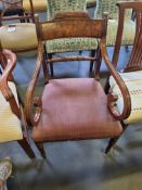 Arthur Brett Mahogany Dining Arm Chair With Spindle Detail To Back And Carved Tapered Front Legs