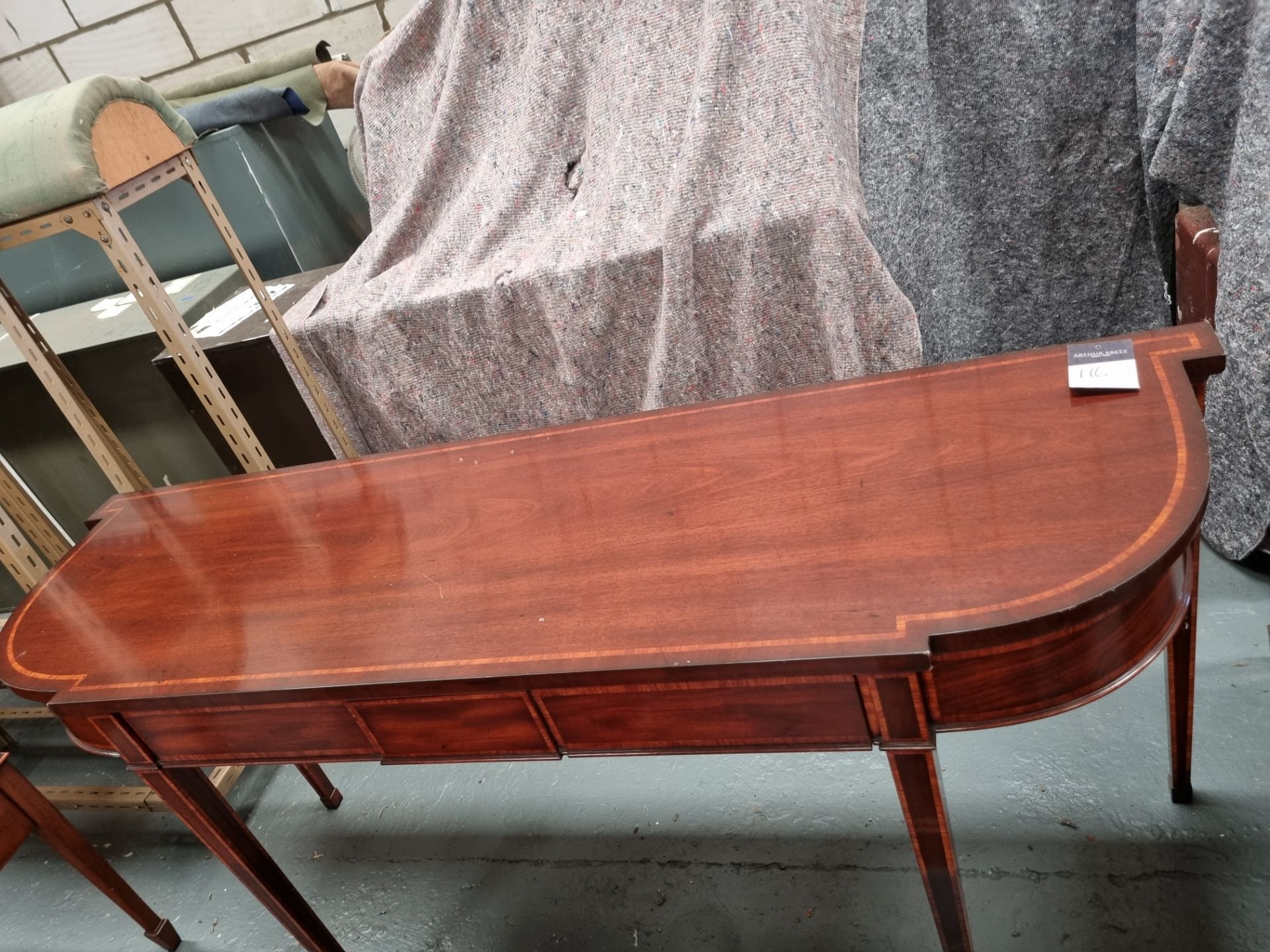 Arthur Brett Figured Mahogany Serving Table With Tapered Legs Height 90cm Width 56cm Length 189cm - Bild 2 aus 3