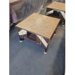 Eggshell Topped Mahogany Coffee Table With Drawers And Slide Outs Cm Width Cm Depth Cm