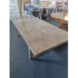 Large Wooden Dining Table (Has A Few Marks) Height 74cm Width 250cm Depth 110cm