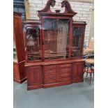Arthur Brett Chippendale Style Carved Mahogany Bureau Bookcase This Extremely Fine Carved Piece Is