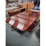 Arthur Brett Special Cuban Mahogany Two Pedestal One Leaf Dining Table Height 75cm Width 309cm Depth