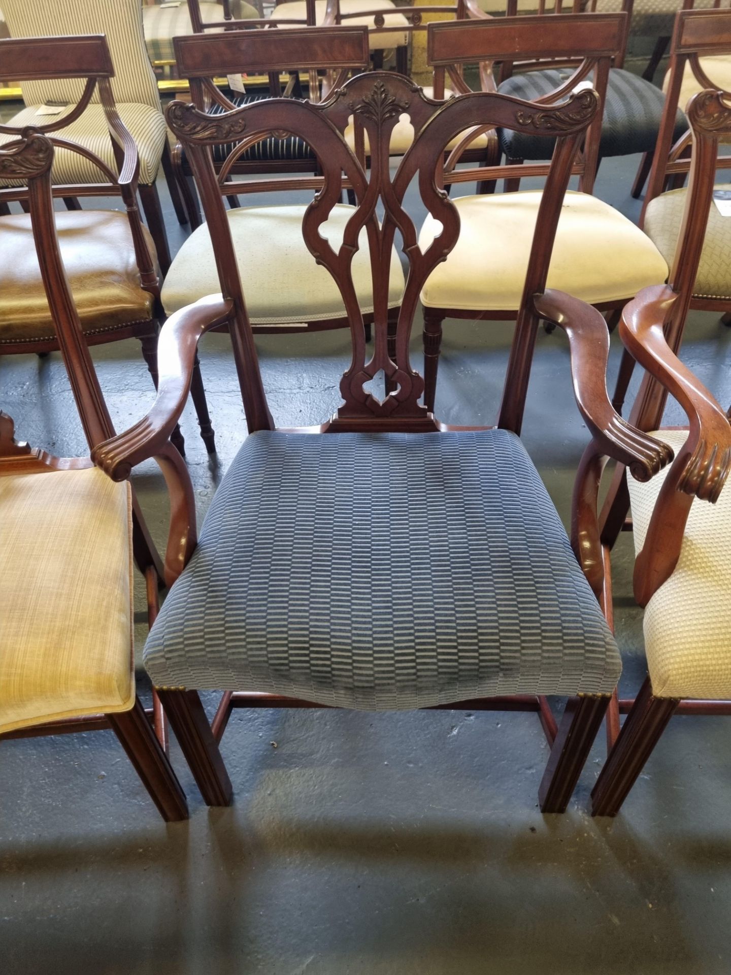 6 X Arthur Brett Georgian-Style Dining Chairs With Bespoke Upholstered Seat Beautifully Proportioned - Bild 6 aus 6