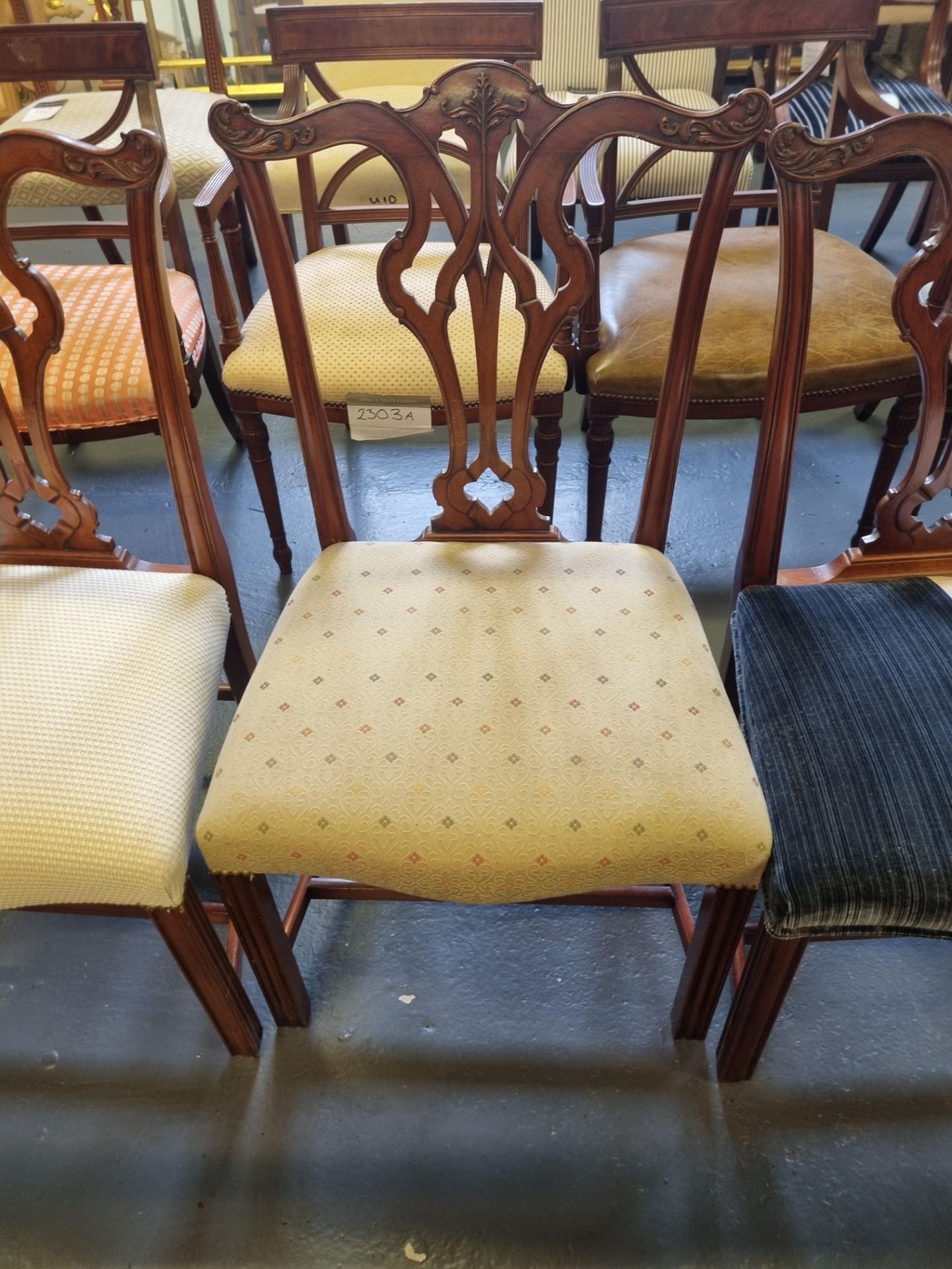 6 X Arthur Brett Georgian-Style Dining Chairs With Bespoke Upholstered Seat Beautifully Proportioned - Bild 4 aus 6